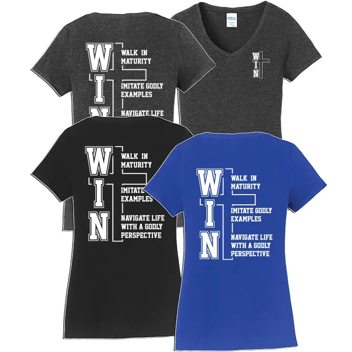 CORNERSTONE CHRISTIAN Ladies' T-shirt - Short Sleeve V-neck with choice of color 