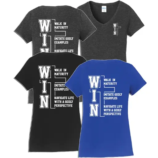 CORNERSTONE CHRISTIAN Ladies' T-shirt - Short Sleeve V-neck with choice of color 