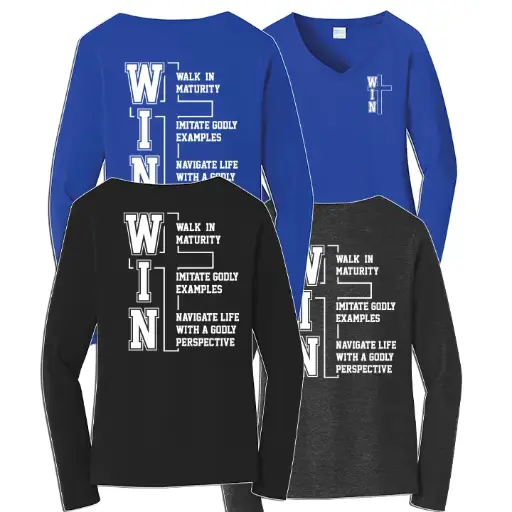 CORNERSTONE CHRISTIAN Ladies' T-shirt - Long Sleeve V-neck with choice of color